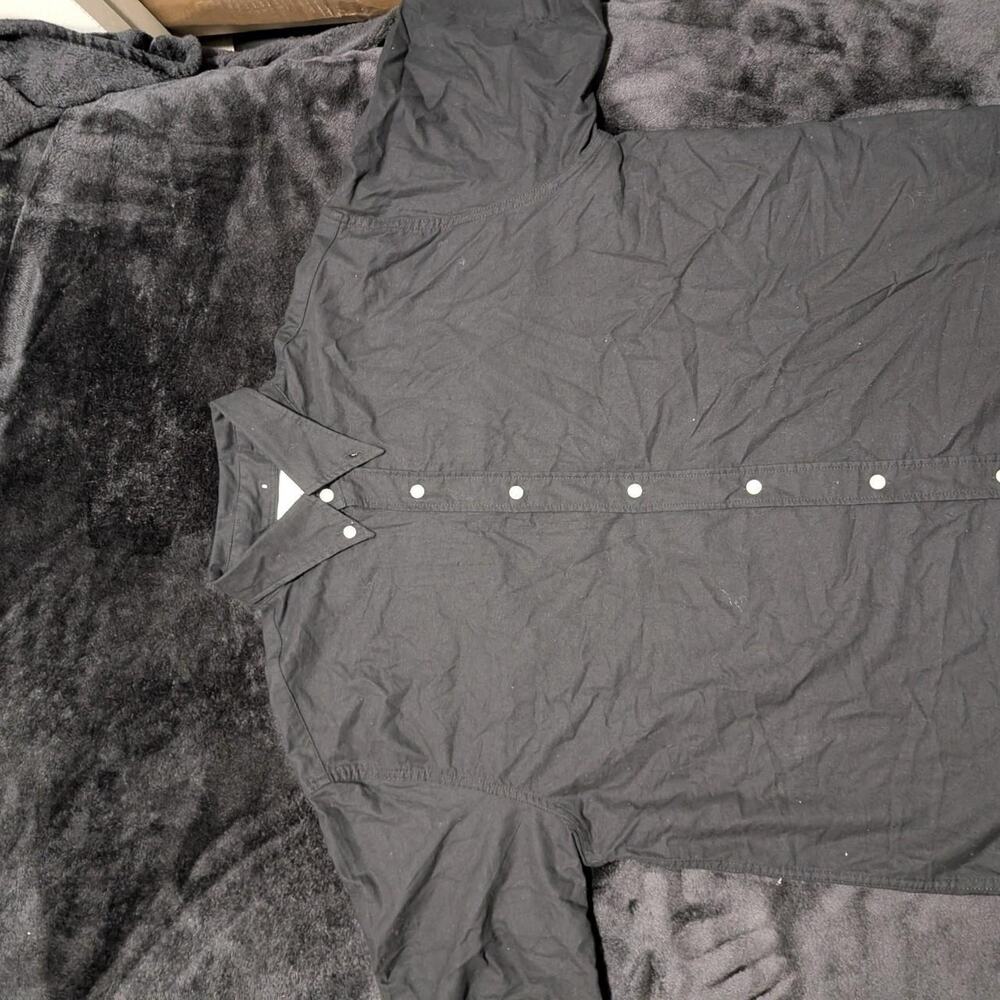 vtwo musinsa black and white button up shirt size xl